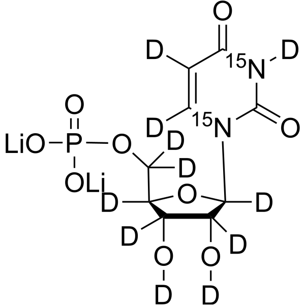 Uridine 5'-monophosphate-<em>15</em><em>N</em>2,d11 dilithium