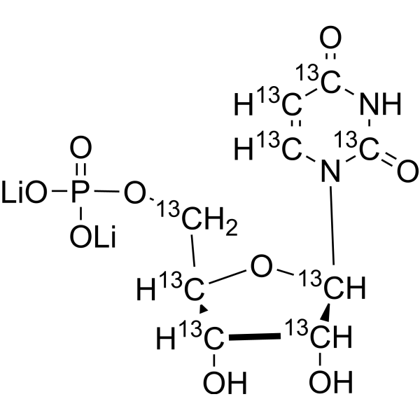 Uridine <em>5</em>'-<em>monophosphate</em>-13C9 dilithium