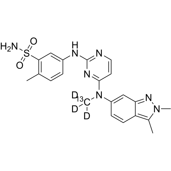 Pazopanib-<sup>13</sup>C,d<sub>3</sub> Chemical Structure