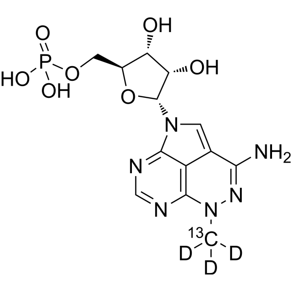 Triciribine phosphate-<sup>13</sup>C,d<sub>3</sub> Chemical Structure