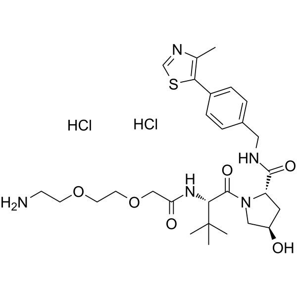 (S,R,S)-AHPC-PEG2-NH2 dihydrochloride Chemical Structure