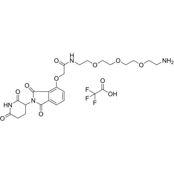 Thalidomide-O-amido-PEG3-C2-NH2 TFA Chemical Structure