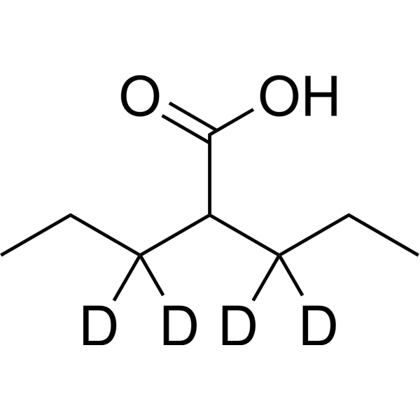 Valproic acid-d<sub>4</sub> Chemical Structure