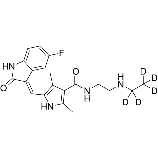 N-Desethyl Sunitinib-d<sub>5</sub> Chemical Structure