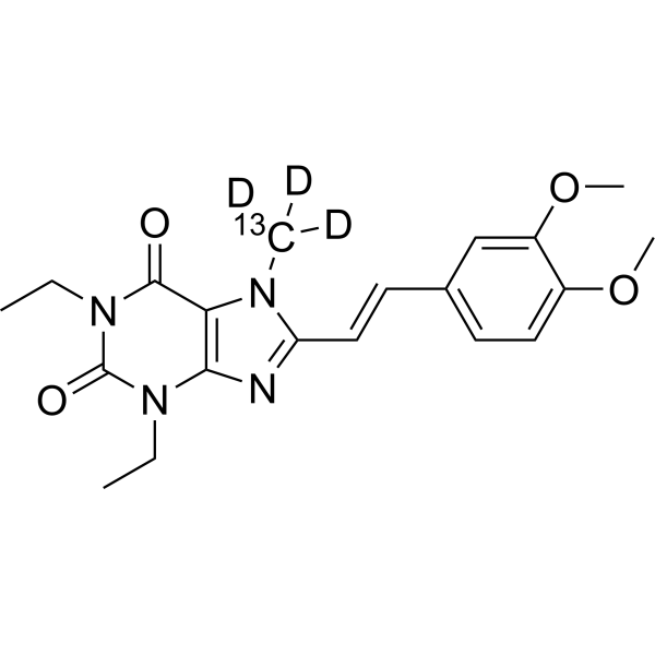 Istradefylline-<sup>13</sup>C,d<sub>3</sub> Chemical Structure