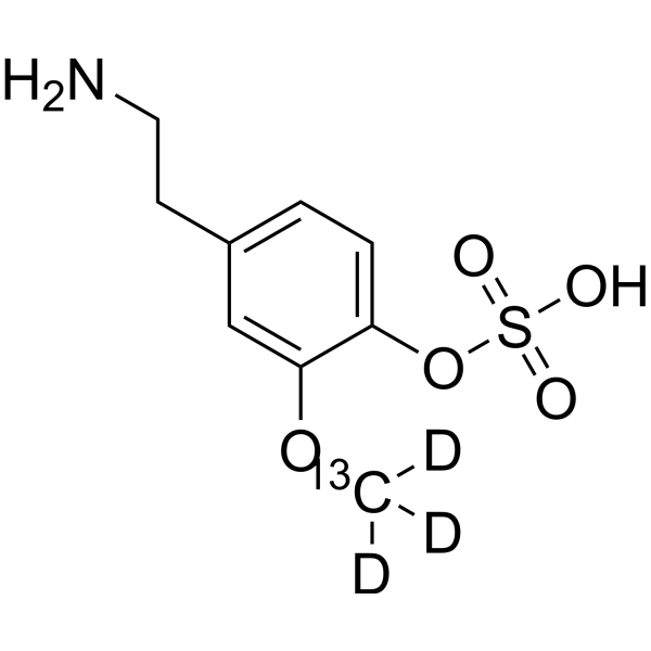 3-Methoxytyramine sulfate-<sup>13</sup>C,d<sub>3</sub> Chemical Structure