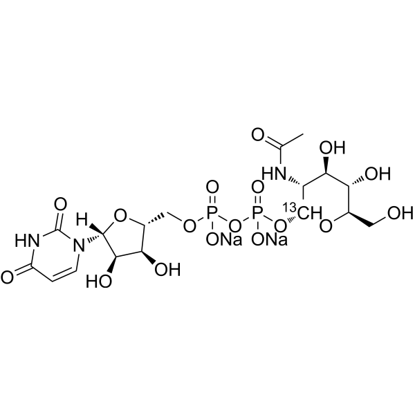 UDP-GlcNAc-<sup>13</sup>C disodium Chemical Structure