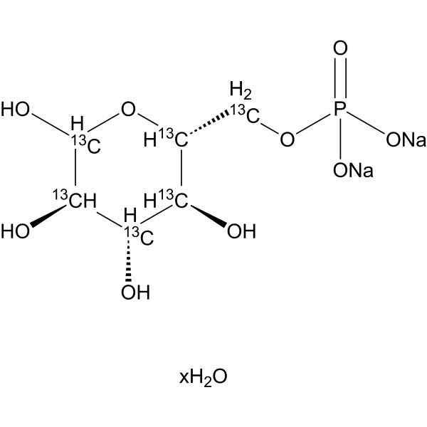 D-Glucose 6-Phosphate-<sup>13</sup>C<sub>6</sub> disodium xhydrate Chemical Structure