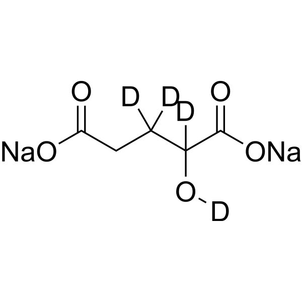 α-Hydroxyglutaric acid-d<sub>4</sub> disodium Chemical Structure