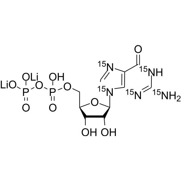 Guanosine 5'-diphosphate-<sup>15</sup>N<sub>5</sub> dilithium Chemical Structure