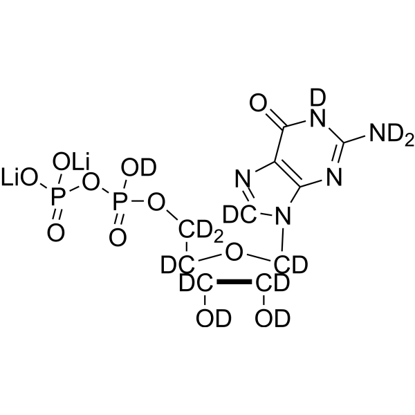 Guanosine 5'-diphosphate-d<sup>13</sup> dilithium Chemical Structure