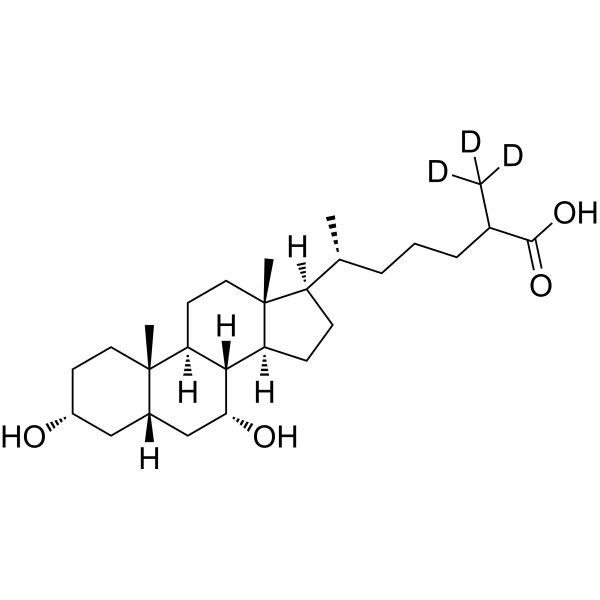 3α,7α-Dihydroxycoprostanic acid-d<sub>3</sub> Chemical Structure