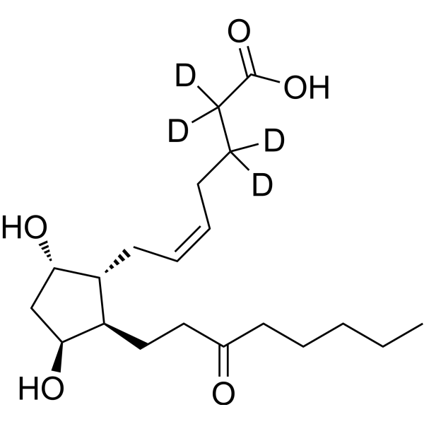 11β-13,14-Dihydro-15-keto Prostaglandin F2α-d<sub>4</sub> Chemical Structure