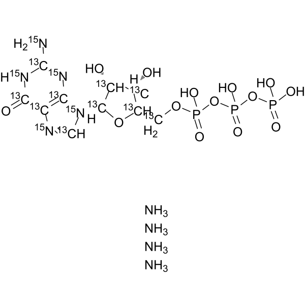 Guanosine triphosphate-13C10,15<em>N</em>5 tetraammonium
