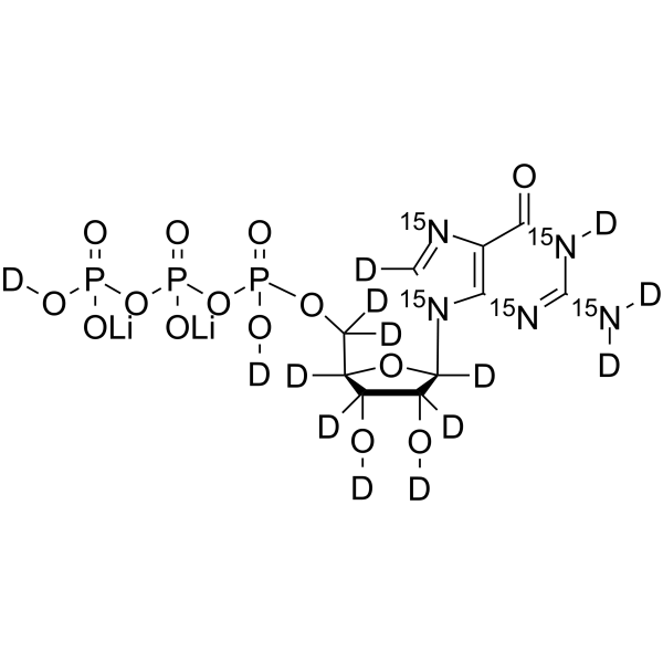 Guanosine triphosphate-<sup>15</sup>N<sub>5</sub>,d<sub>14</sub> dilithium Chemical Structure