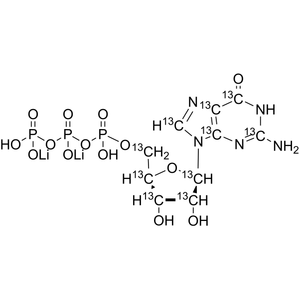 Guanosine triphosphate-<sup>13</sup>C<sub>10</sub> dilithium Chemical Structure