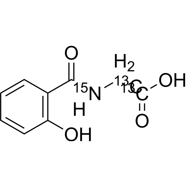 Salicyluric acid-<sup>13</sup>C<sub>2</sub>,<sup>15</sup>N Chemical Structure