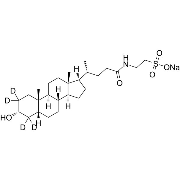 Taurolithocholic acid-d<sub>4</sub> sodium Chemical Structure