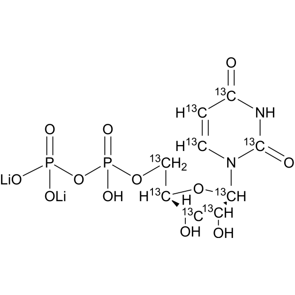 Uridine 5'-diphosphate-<sup>13</sup>C<sub>9</sub> dilithium Chemical Structure