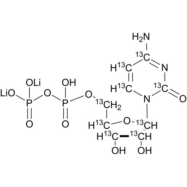 Cytidine diphosphate-<sup>13</sup>C<sub>9</sub> dilithium Chemical Structure