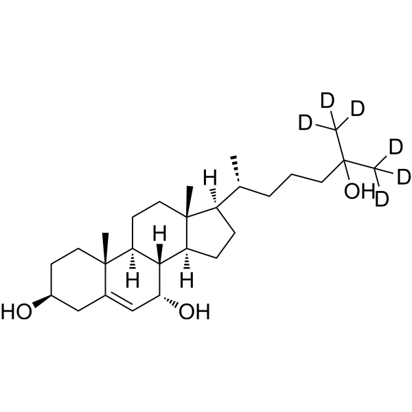 7α,25-Dihydroxycholesterol-d<sub>6</sub> Chemical Structure