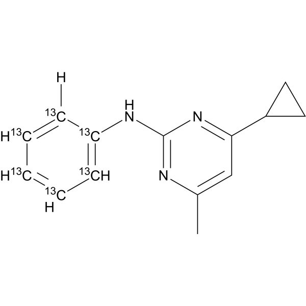 Cyprodinil-<sup>13</sup>C<sub>6</sub> Chemical Structure