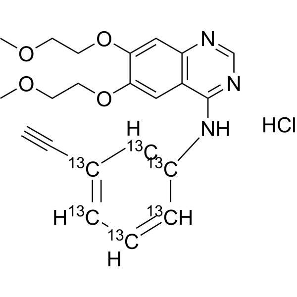 Erlotinib-<sup>13</sup>C<sub>6</sub> hydrochloride Chemical Structure