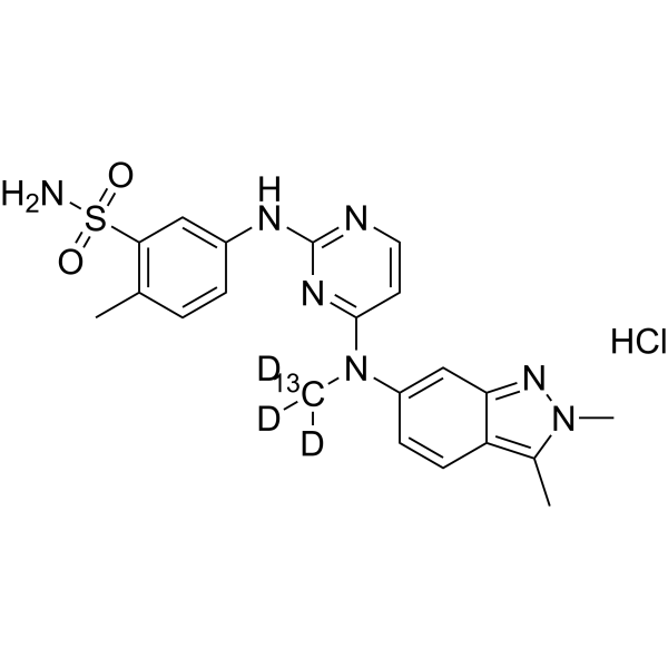 Pazopanib-<em>13</em><em>C,d</em><em>3</em> hydrochloride