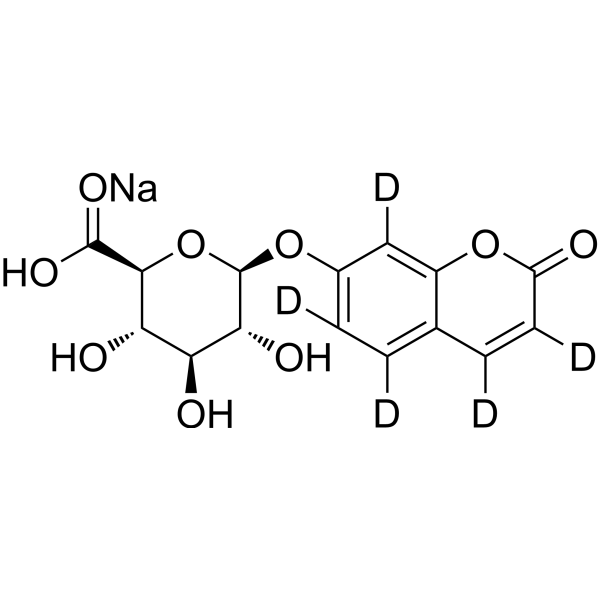 7-Hydroxy Coumarin-d<sub>5</sub> β-D-glucuronide sodium Chemical Structure