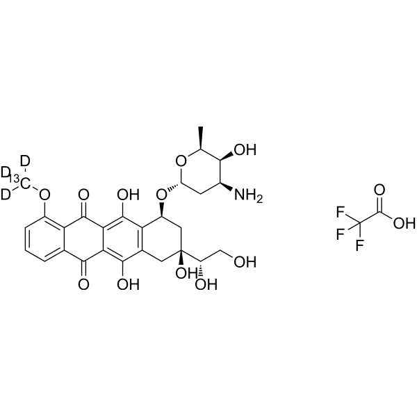 Doxorubicinol-<sup>13</sup>C,d<sub>3</sub> TFA Chemical Structure