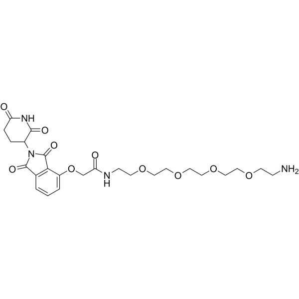 Thalidomide-O-amido-PEG4-C2-NH2 Chemical Structure
