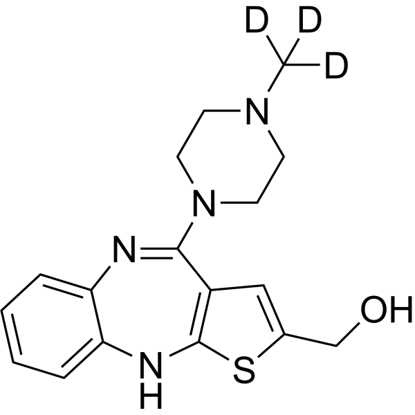 2-Hydroxymethyl olanzapine-d<sub>3</sub> Chemical Structure
