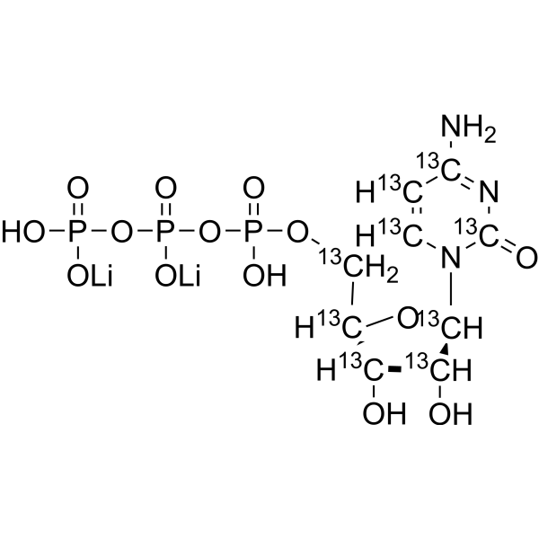 Cytidine-<em>5</em>'-triphosphate-<em>13</em><em>C</em>9 dilithium