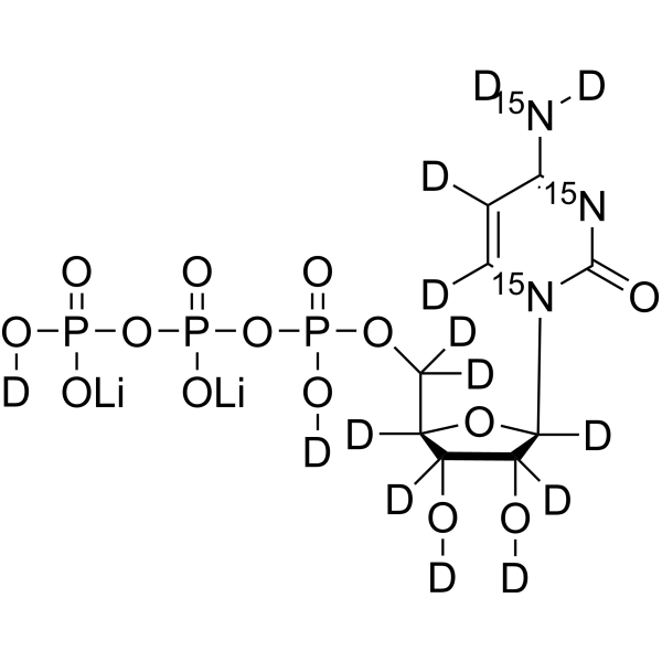 Cytidine-5'-triphosphate-<sup>15</sup>N<sub>3</sub>,d<sub>14</sub> dilithium Chemical Structure