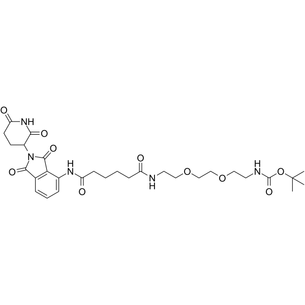 Pomalidomide-amido-<em>C</em>4-amido-PEG2-<em>C</em>2-NH-Boc