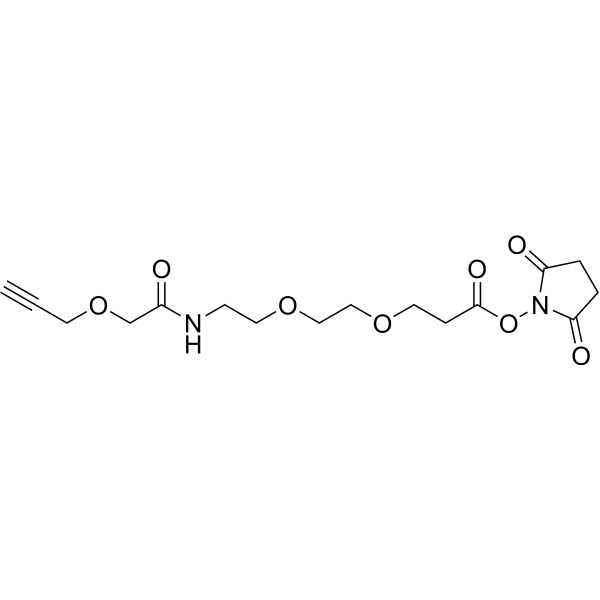 Propargyl-O-C1-amido-PEG2-C2-NHS ester Chemical Structure