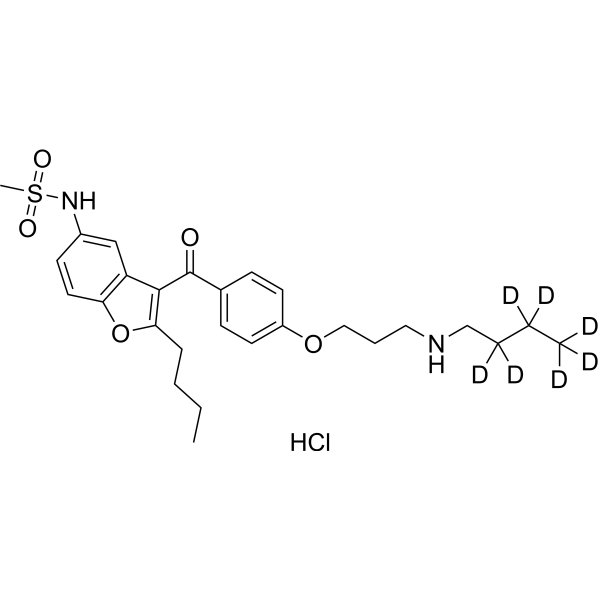 Debutyldronedarone-d<sub>7</sub> hydrochloride Chemical Structure