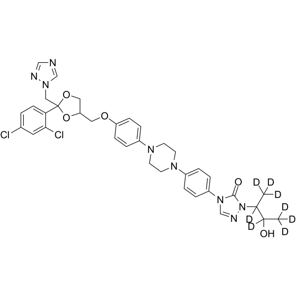 Hydroxy Itraconazole-d<sub>8</sub> Chemical Structure