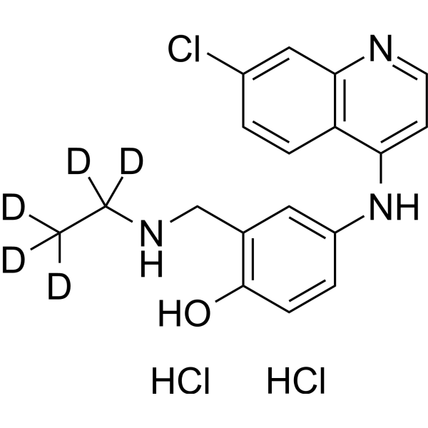 N-<em>Desethyl</em> amodiaquine-d<em>5</em> dihydrochloride