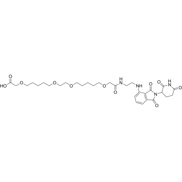 <em>Pomalidomide</em>-C2-amido-(C1-O-C5-O-C1)2-COOH