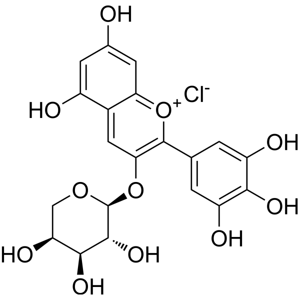Delphinidin-3-O-arabinoside chloride Chemical Structure
