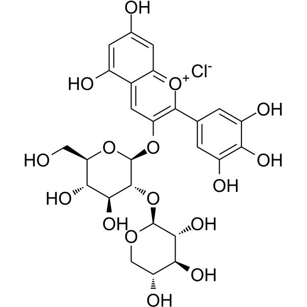 Delphinidin-3-sambubioside chloride Chemical Structure