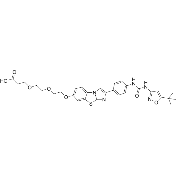 Desmorpholinyl Quizartinib-PEG2-COOH Chemical Structure