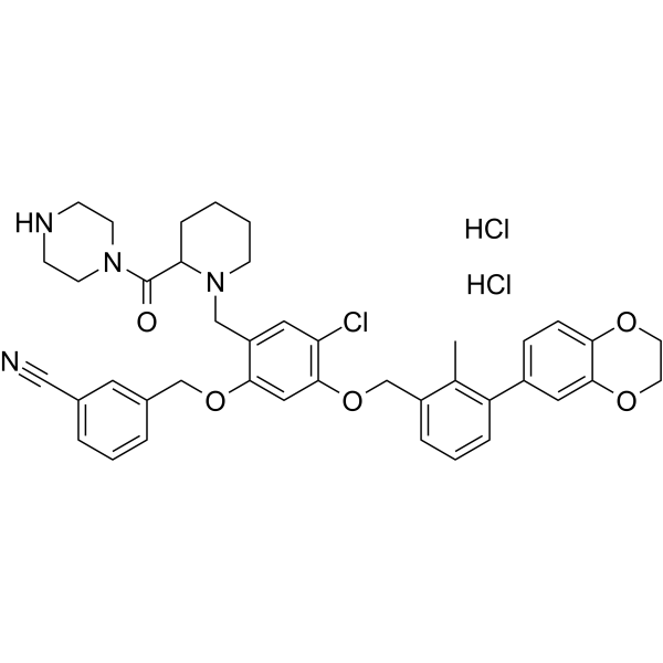 BMS-1166-N-piperidine-CO-N-piperazine dihydrochloride Chemical Structure
