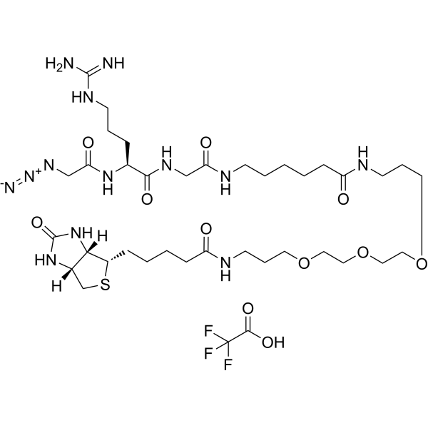 Biotin-C1-PEG3-C3-amido-C5-Gly-Arg-Gly-N3 TFA Chemical Structure