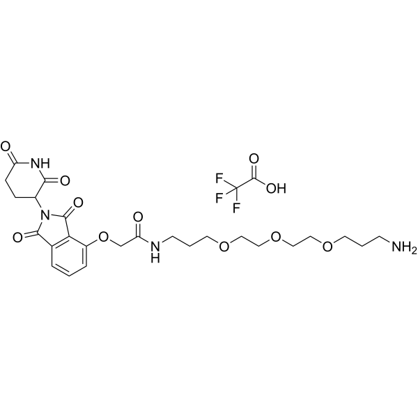 Thalidomide-O-amido-C3-PEG3-C1-NH2 Chemical Structure