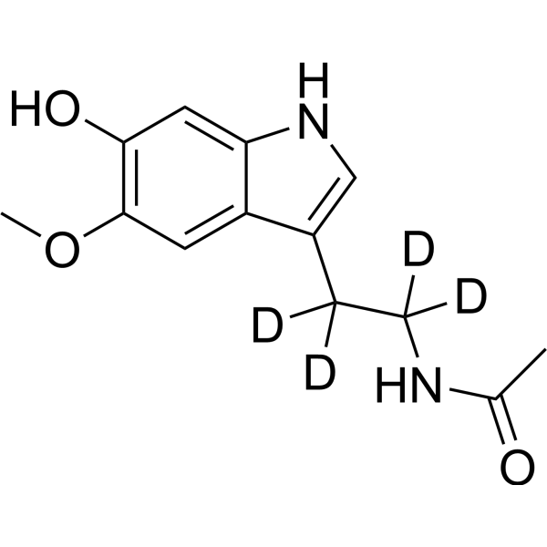 6-Hydroxy Melatonin-d<sub>4</sub> Chemical Structure