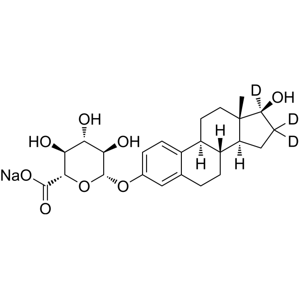 <em>17β-Estradiol</em>-3-β-D-glucuronide-d3 sodium