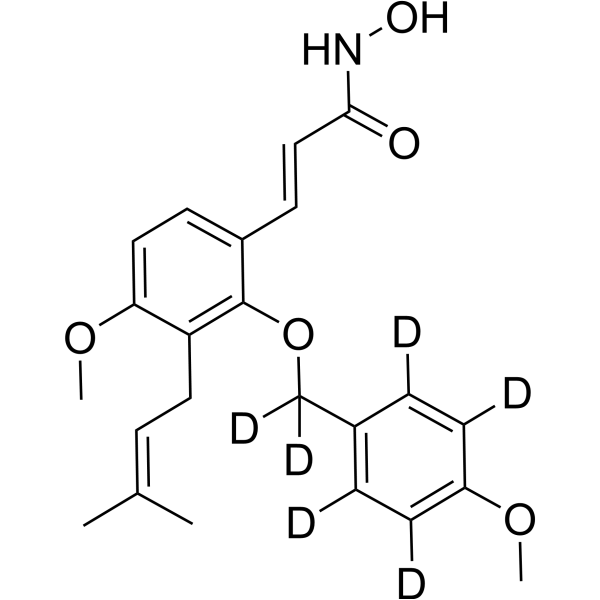 N-Hydroxy (E)-2-(4-methoxybenzoxy)-4-methoxy-3-prenylcinnamamide-d<sub>6</sub> Chemical Structure