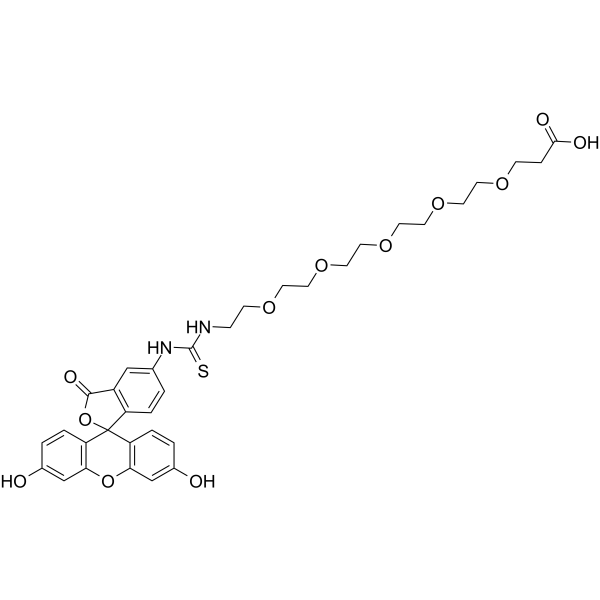<em>Fluorescein</em>-PEG5-acid